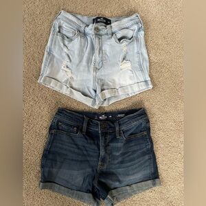 Hollister Women's Jean Shorts - Light and Dark Blue